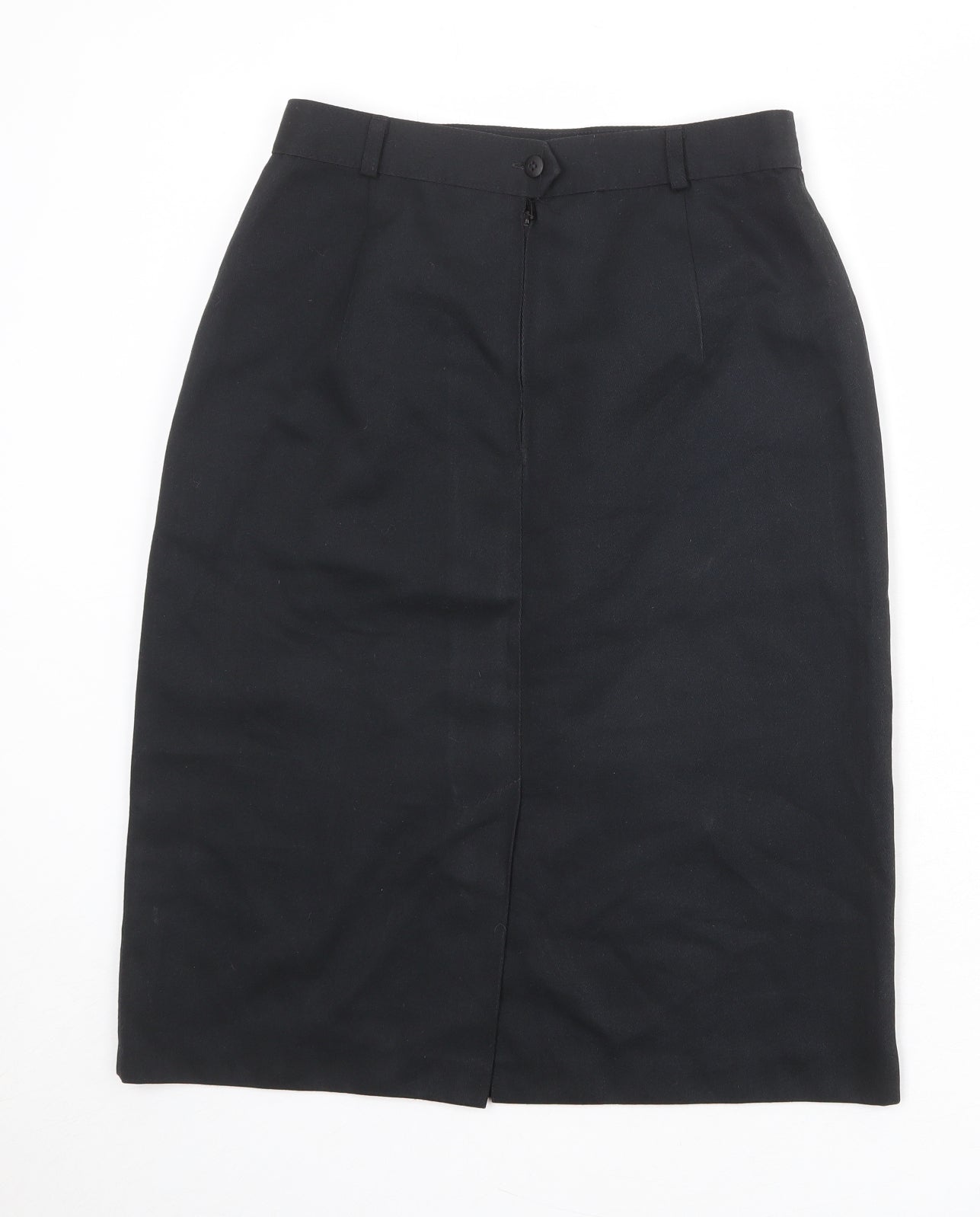 C&A Womens Black Polyester Straight & Pencil Skirt Size 14 Zip