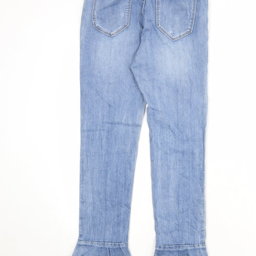 Laulia Womens Blue Cotton Skinny Jeans Size 12 Regular Zip