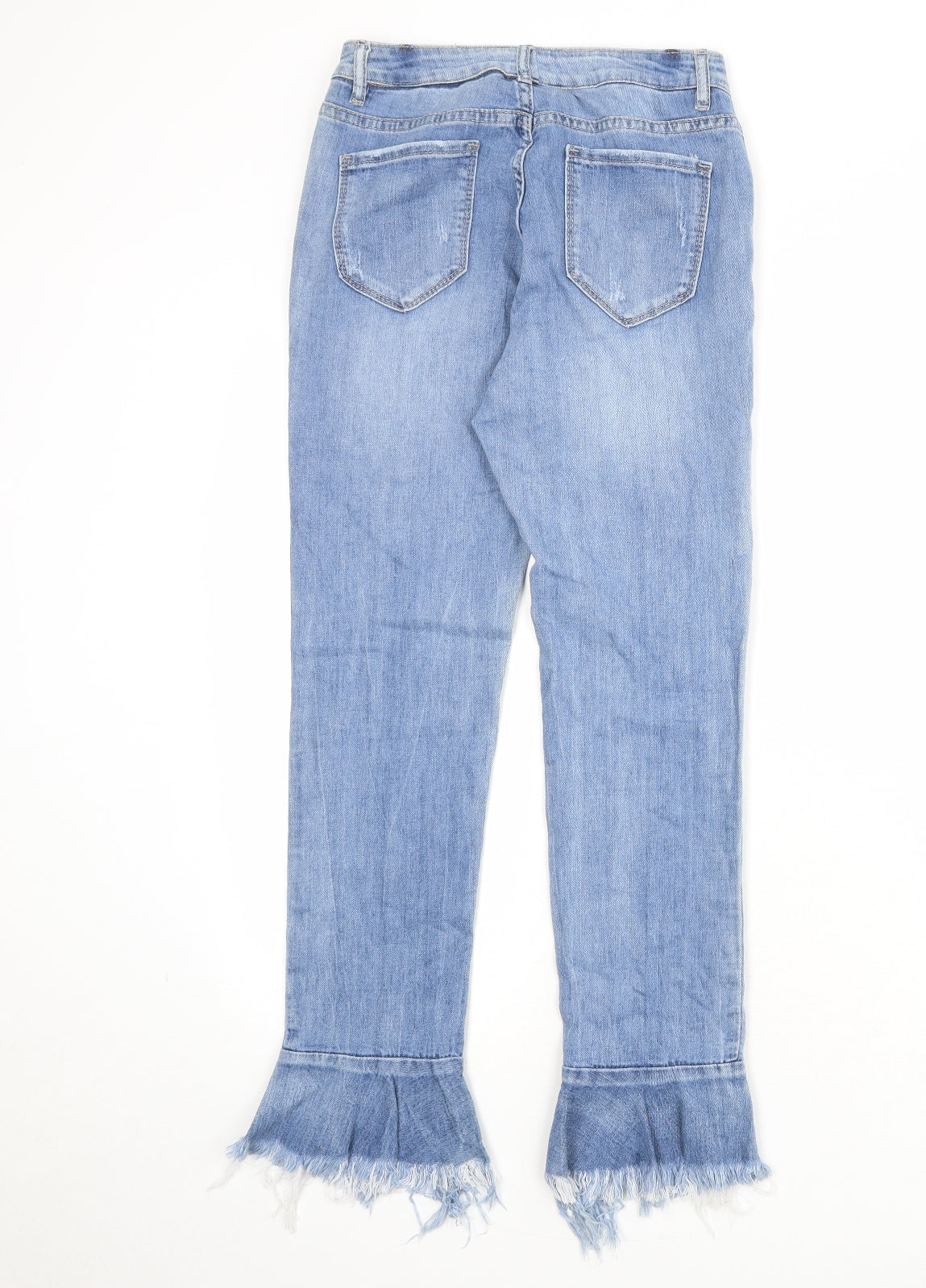 Laulia Womens Blue Cotton Skinny Jeans Size 12 Regular Zip