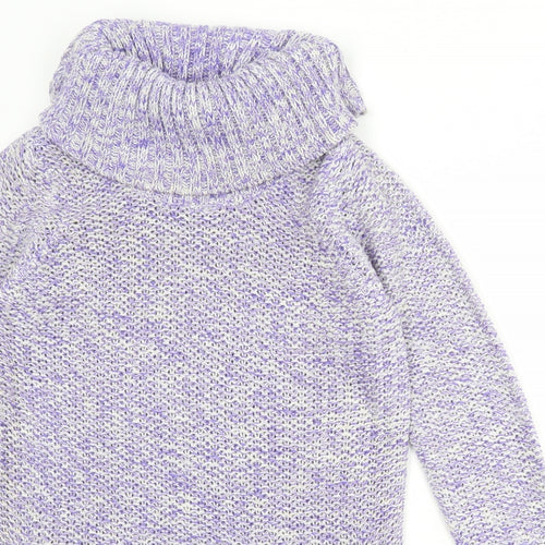 BHS Womens Purple Roll Neck Acrylic Pullover Jumper Size 12