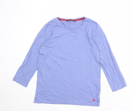 Crew Clothing Womens Blue 100% Cotton Basic T-Shirt Size 8 Boat Neck