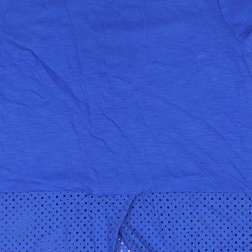 Marks and Spencer Womens Blue Cotton Basic T-Shirt Size 14 Round Neck