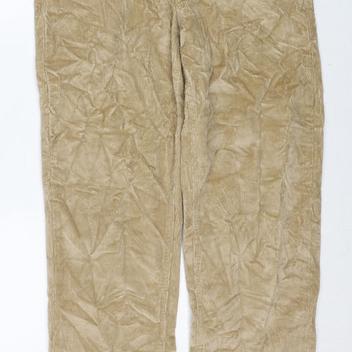 Giani Bernini Womens Beige Cotton Trousers Size M Regular Zip