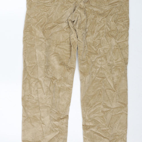 Giani Bernini Womens Beige Cotton Trousers Size M Regular Zip