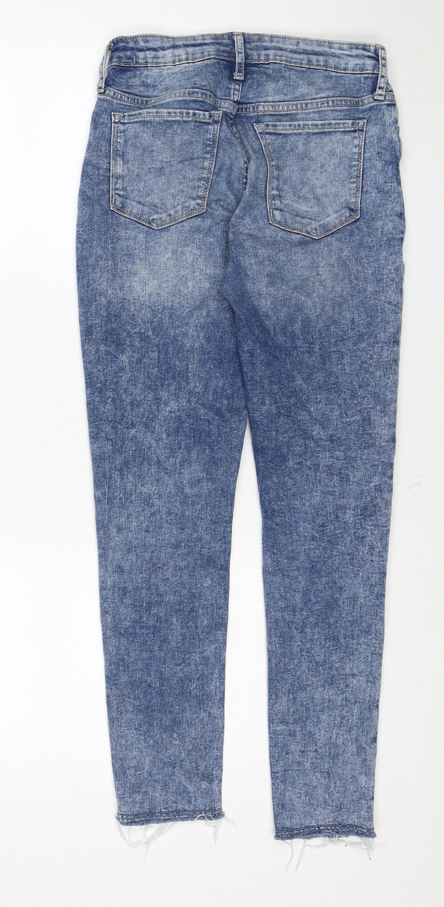 Gap Girls Blue Cotton Skinny Jeans Size 13-14 Years Regular Zip - Distressed