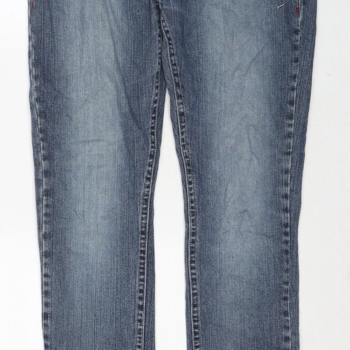 Dorothy Perkins Womens Blue Cotton Skinny Jeans Size 14 Regular Zip