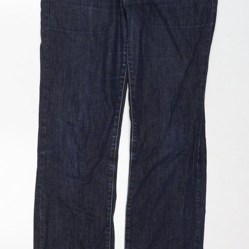 Levi's Womens Blue Cotton Straight Jeans Size 29 in Regular Zip