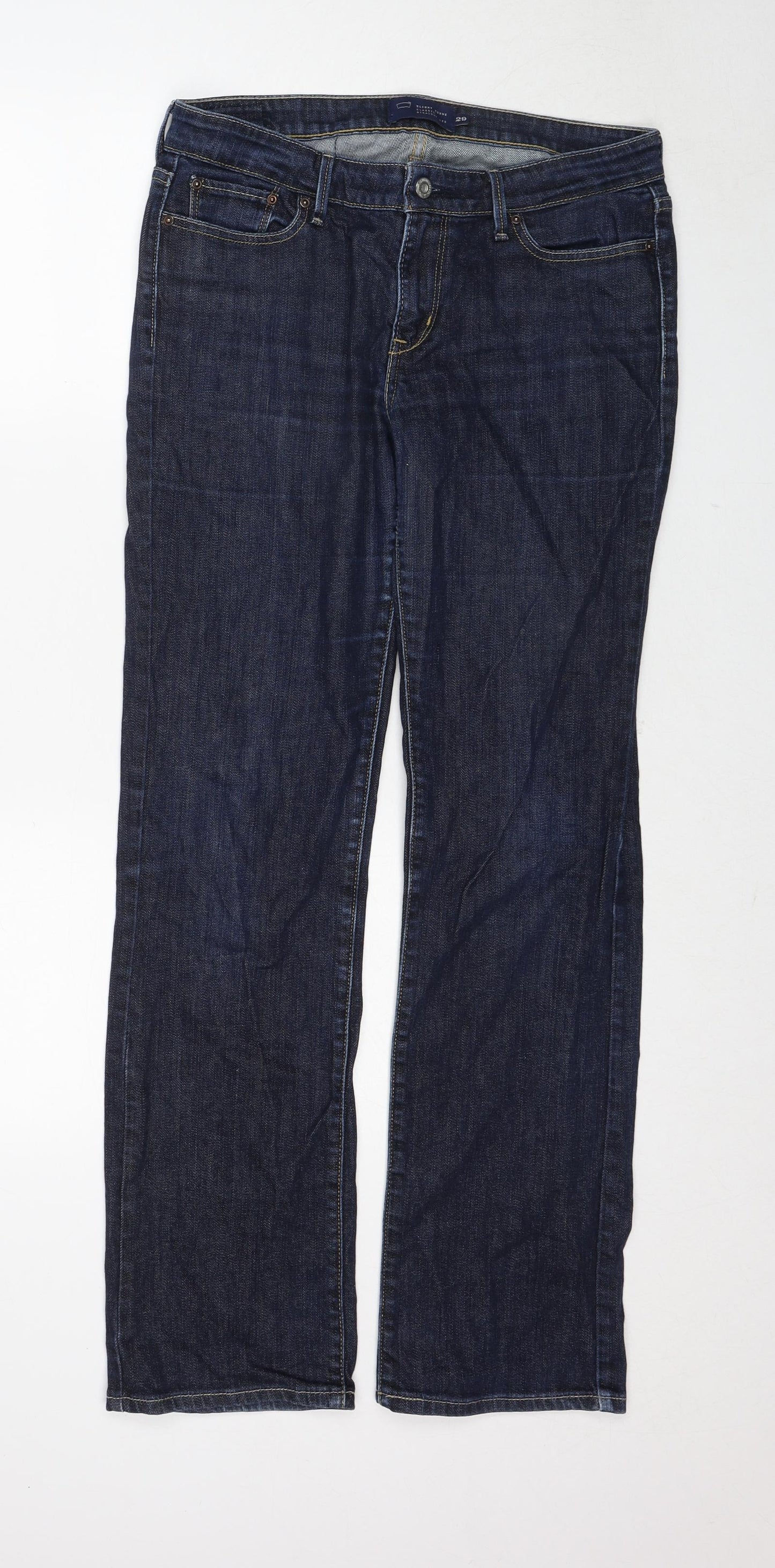 Levi's Womens Blue Cotton Straight Jeans Size 29 in Regular Zip