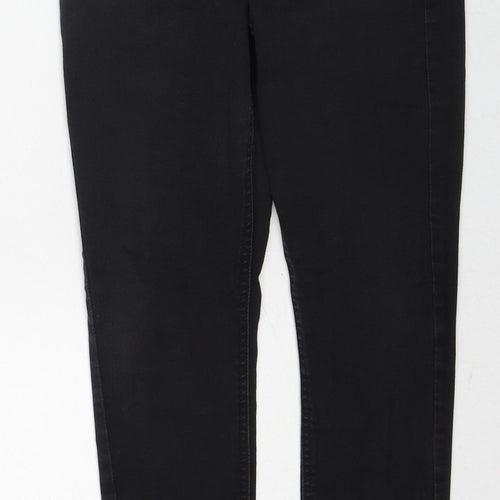Marks and Spencer Womens Black Cotton Skinny Jeans Size 12 Regular Zip