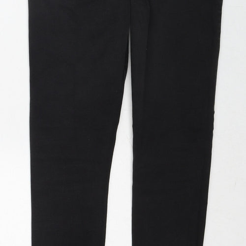 Marks and Spencer Womens Black Cotton Skinny Jeans Size 12 Regular Zip