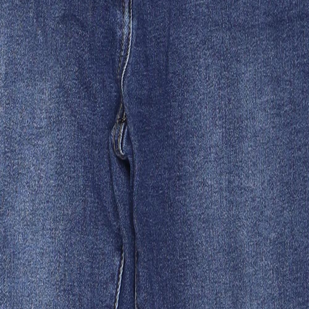 M&Co Womens Blue Cotton Skinny Jeans Size 12 Regular Zip