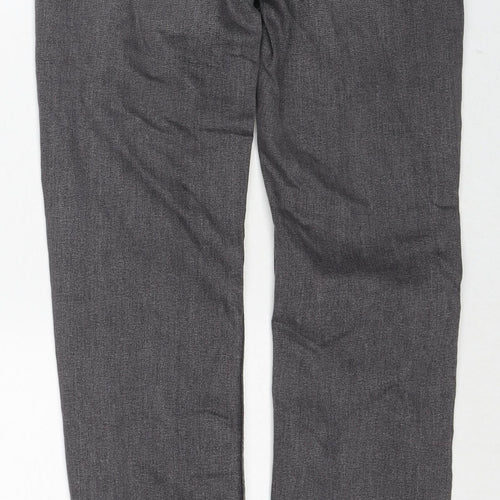 Marks and Spencer Womens Grey Cotton Straight Jeans Size 8 Regular Zip