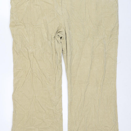 BCasual Womens Beige Cotton Trousers Size 22 Regular Zip