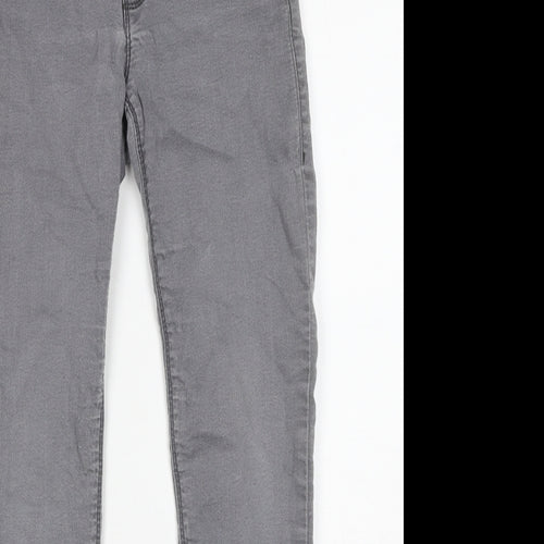 Dorothy Perkins Womens Grey Cotton Skinny Jeans Size 8 Regular Zip