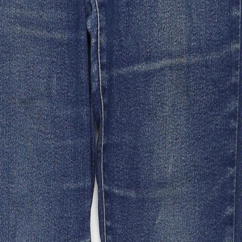 Mango Womens Blue Cotton Skinny Jeans Size 12 Regular Zip