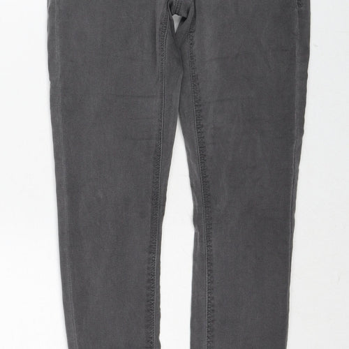 Dorothy Perkins Womens Grey Cotton Skinny Jeans Size 6 Regular Zip