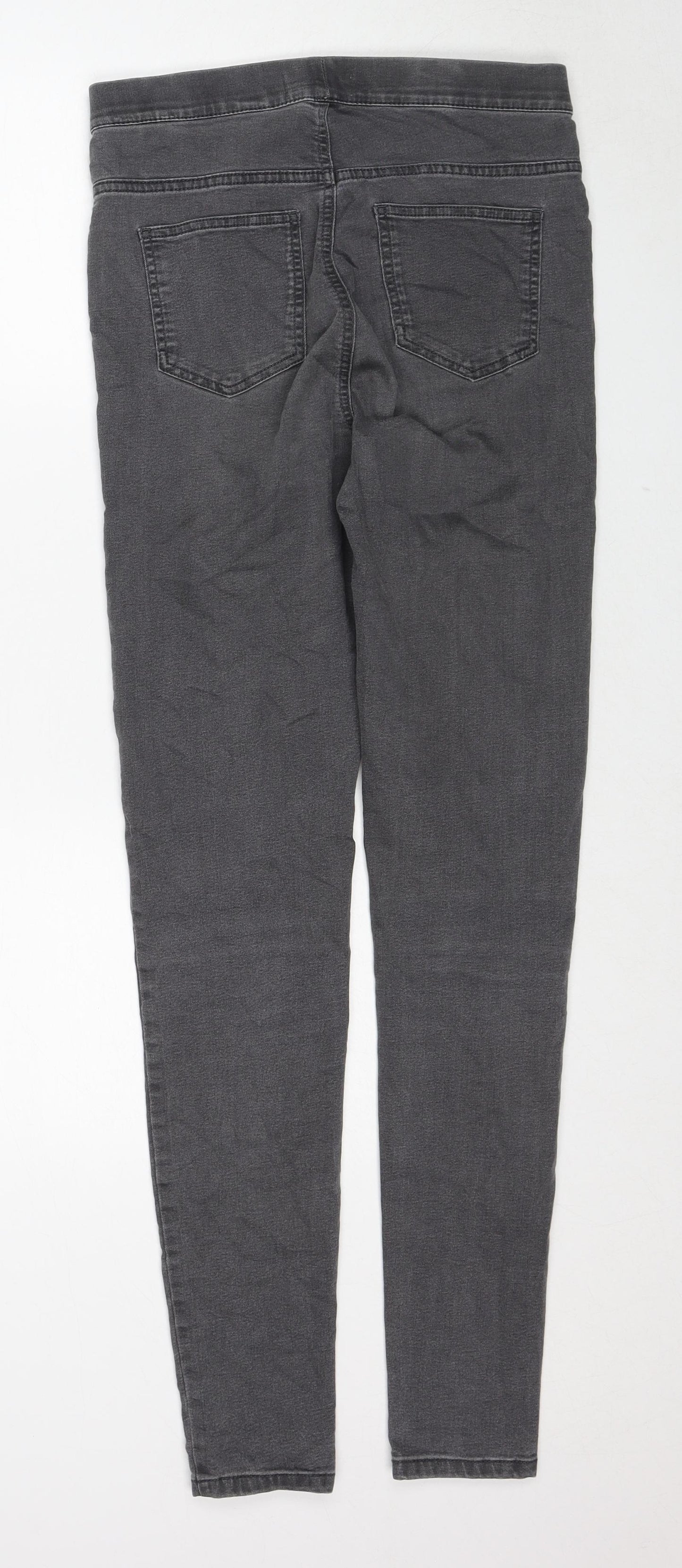 Marks and Spencer Womens Grey Cotton Jegging Jeans Size 10 Regular Zip