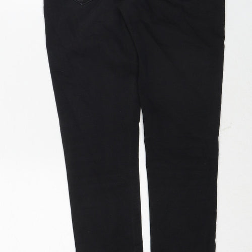Miss Selfridge Womens Black Cotton Skinny Jeans Size 12 Regular Zip