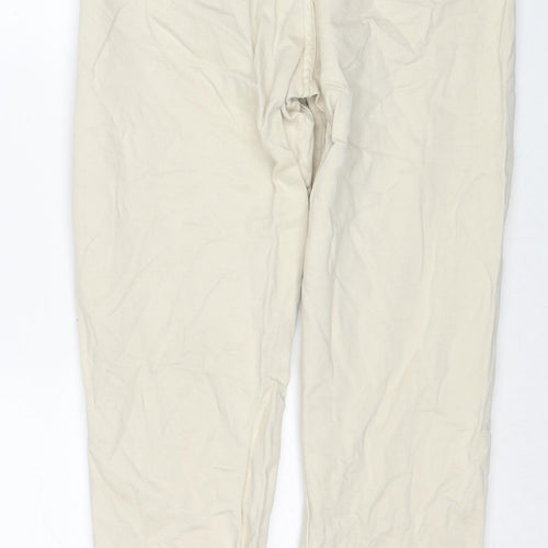 Missguided Womens Beige Cotton Mom Jeans Size 10 Regular Zip