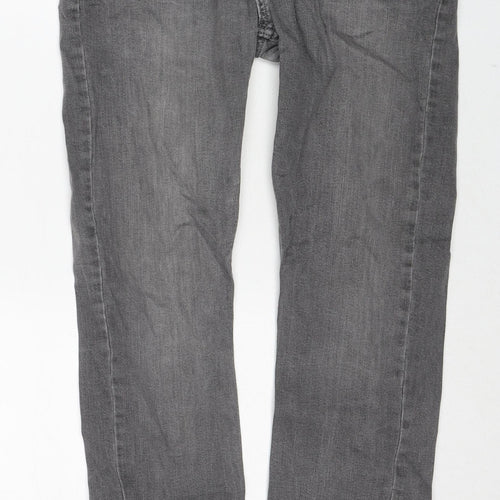 Topman Mens Grey Cotton Skinny Jeans Size 32 in Slim Button