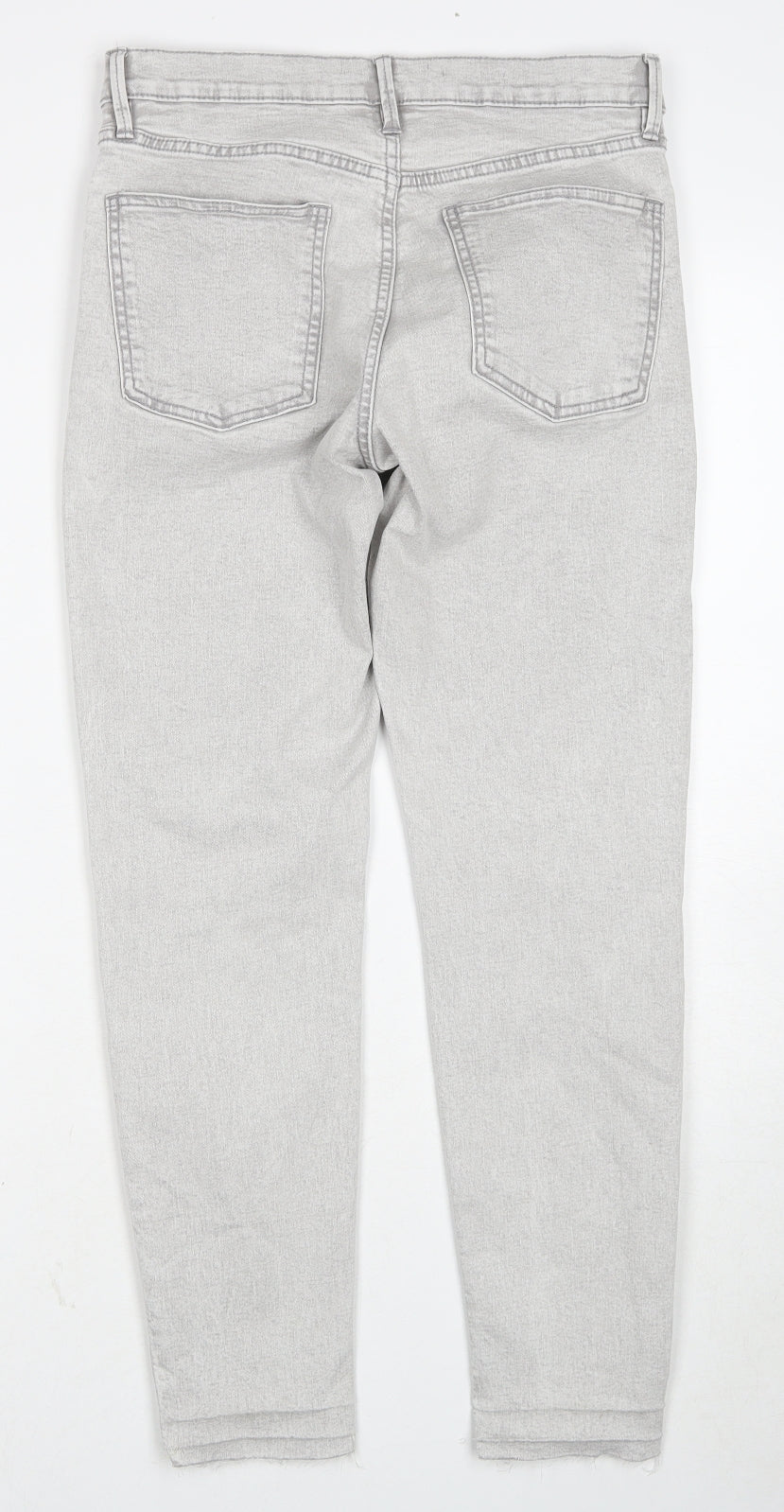 Mango Womens Grey Cotton Skinny Jeans Size 12 Regular Zip