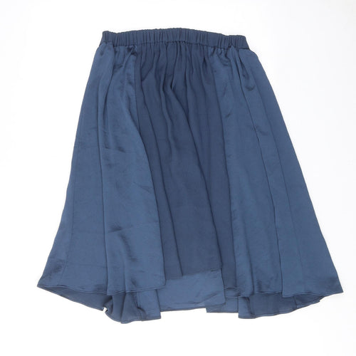 Zara Womens Blue Polyester Swing Skirt Size M