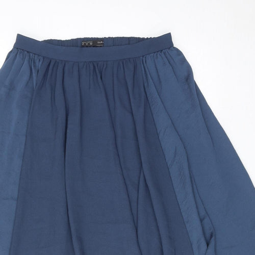 Zara Womens Blue Polyester Swing Skirt Size M