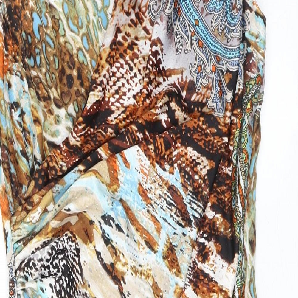 Ariella Womens Multicoloured Geometric Polyamide Shift Size 10 V-Neck Pullover