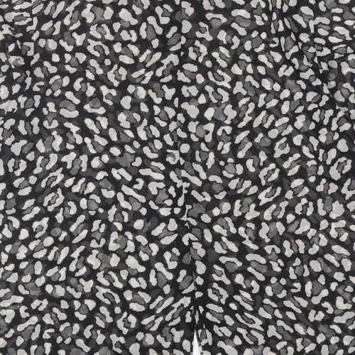 Preen/ Edition Womens Black Animal Print Polyester Basic Blouse Size 6 Boat Neck - Leopard Print
