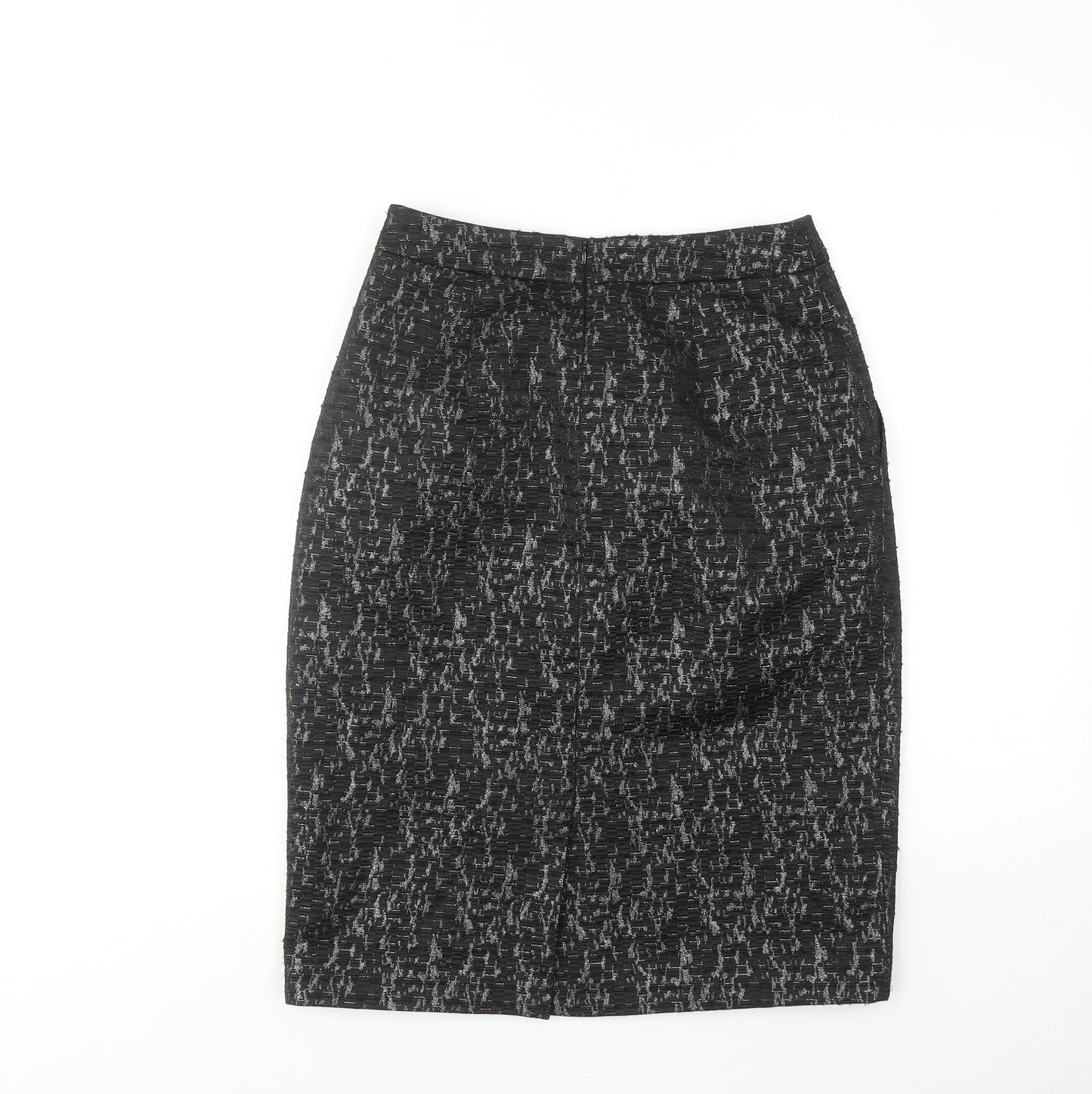 Boden Womens Black Geometric Polyester Straight & Pencil Skirt Size 10 Zip