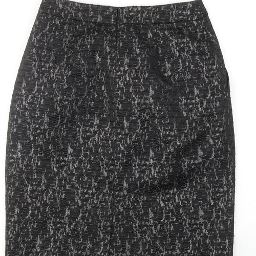 Boden Womens Black Geometric Polyester Straight & Pencil Skirt Size 10 Zip