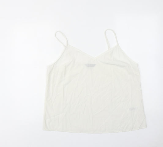 Marks and Spencer Womens White Polyester Camisole Tank Size 16 V-Neck