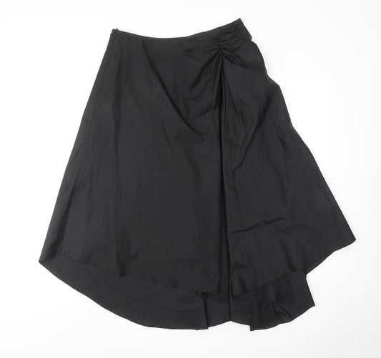 Fenn Wright Manson Womens Black Silk Swing Skirt Size 12 Zip