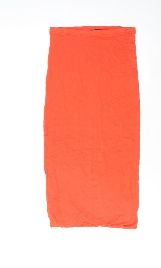 Topshop Womens Orange Viscose Bandage Skirt Size 10