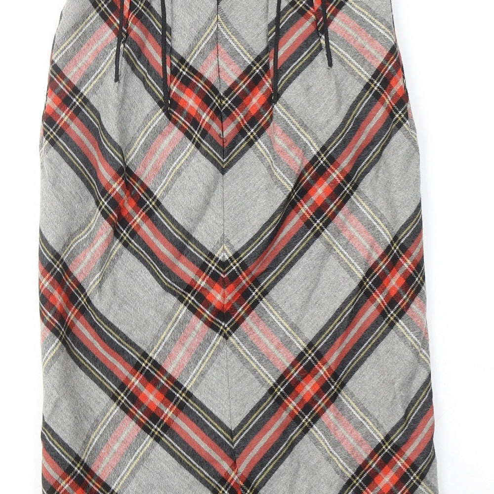 Zara Womens Grey Plaid Wool Straight & Pencil Skirt Size XS Zip