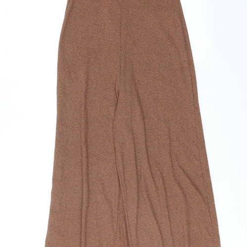 Stradivarius Womens Brown Polyester Jumpsuit One-Piece Size L Tie