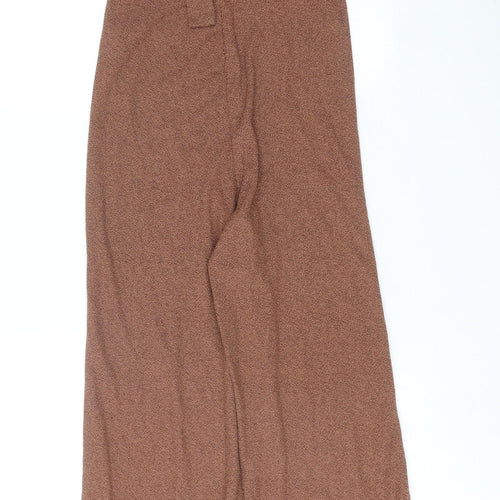 Stradivarius Womens Brown Polyester Jumpsuit One-Piece Size L Tie