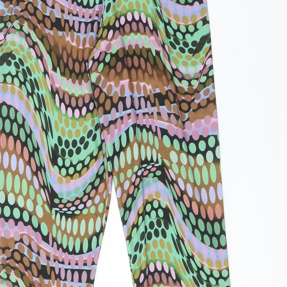 Mode-ll Womens Multicoloured Geometric Polyester Harem Trousers Size 10 Regular