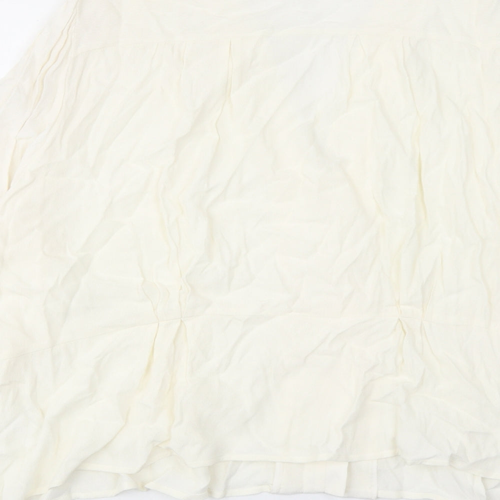 Marks and Spencer Womens Ivory Viscose Basic Blouse Size 24 V-Neck