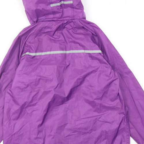 Dry Kids Girls Purple Rain Coat Coat Size 9-10 Years Zip