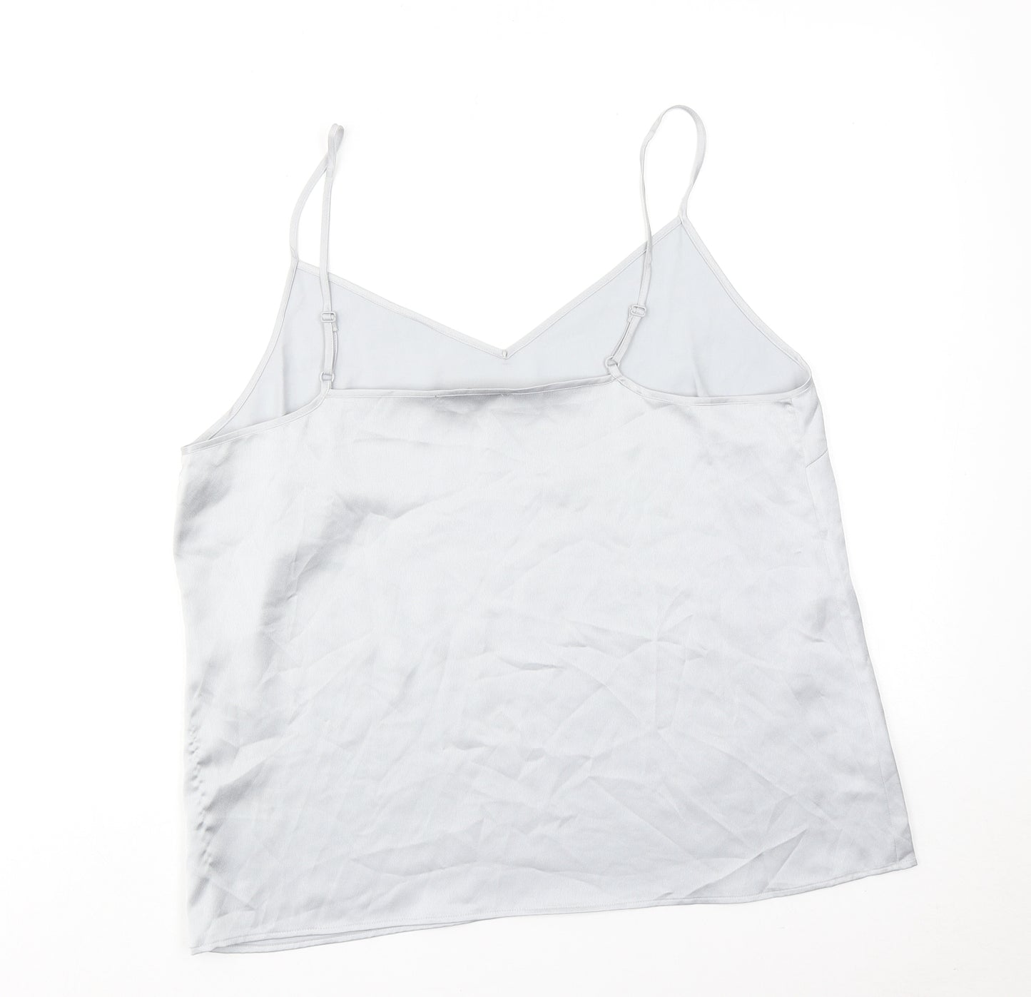 Marks and Spencer Womens Silver Polyester Camisole Tank Size 16 V-Neck