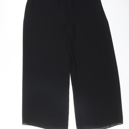 Frank Usher Womens Black Polyester Trousers Size 12 Regular