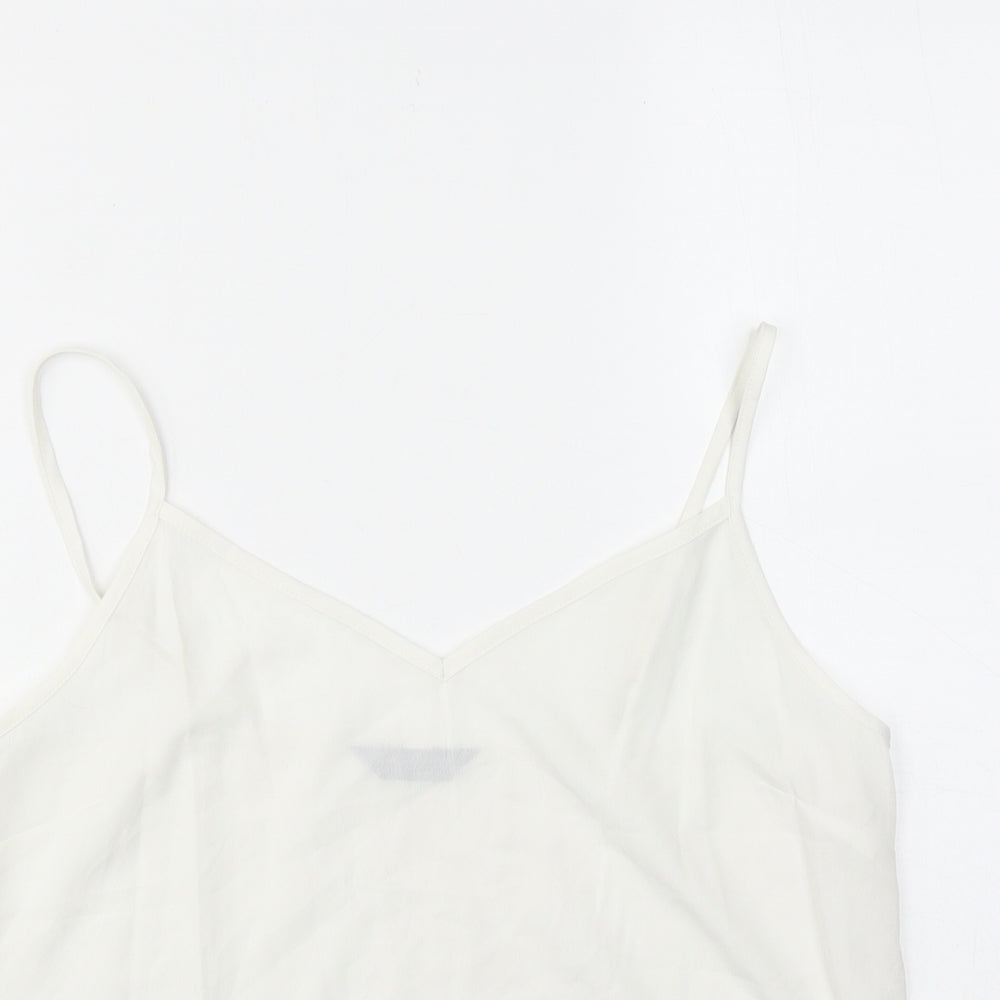 Marks and Spencer Womens White Polyester Camisole Tank Size 12 V-Neck