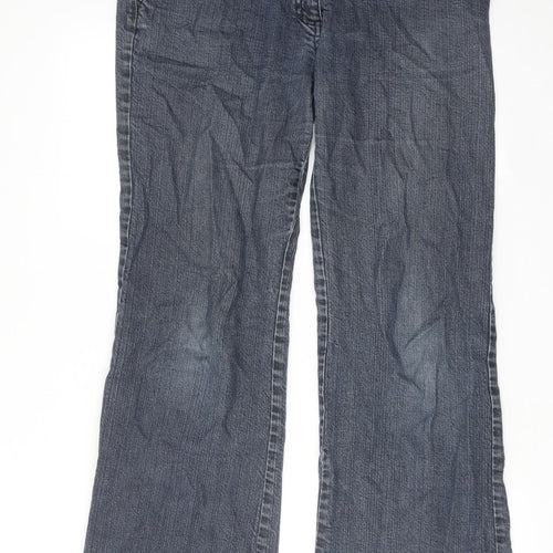 Laura Ashley Womens Blue Cotton Bootcut Jeans Size 16 Regular Hook & Eye