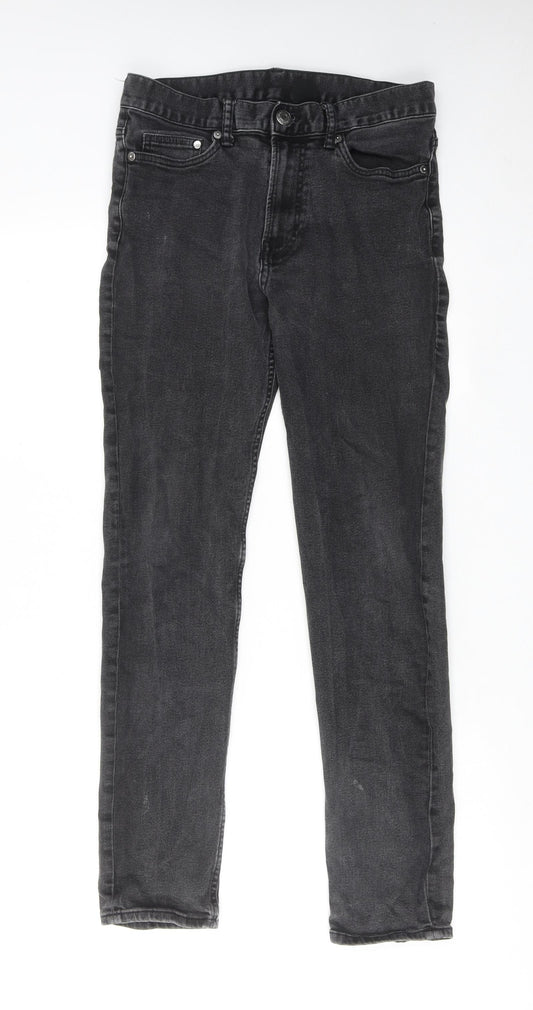 H&M Mens Grey Cotton Skinny Jeans Size 29 in L32 in Slim Zip