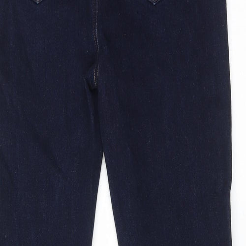 Marks and Spencer Womens Blue Cotton Bootcut Jeans Size 10 Slim Zip
