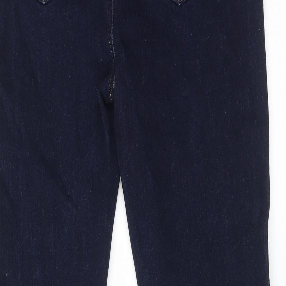 Marks and Spencer Womens Blue Cotton Bootcut Jeans Size 10 Slim Zip