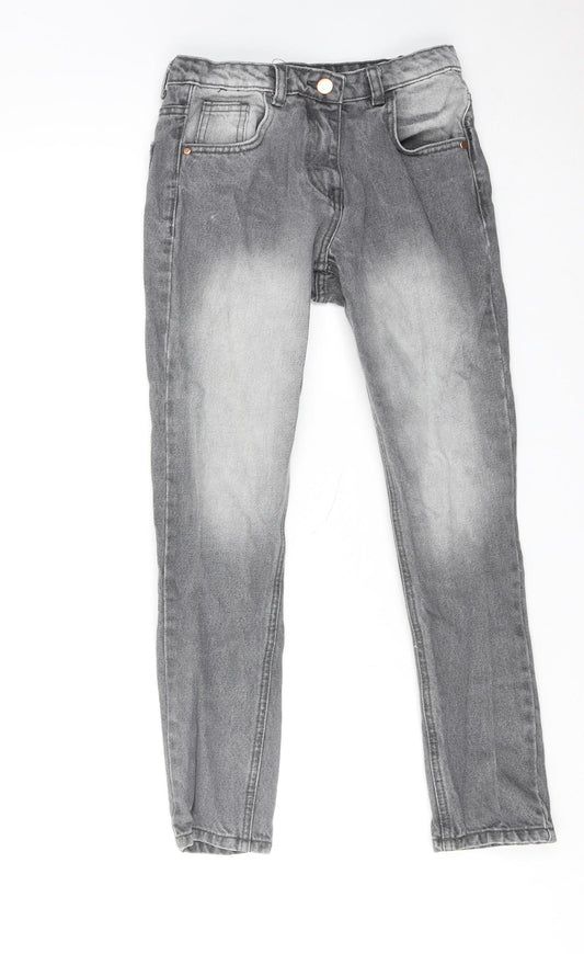 Debenhams Boys Grey Cotton Skinny Jeans Size 10-11 Years Regular Zip