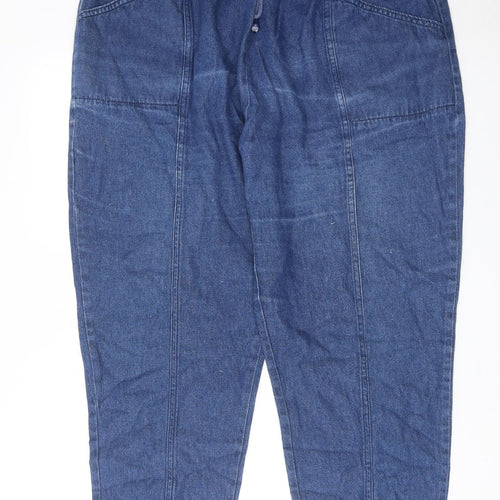 Anthology Womens Blue Cotton Tapered Jeans Size 24 Regular Drawstring