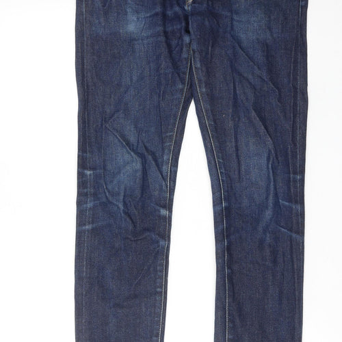 Uniqlo Mens Blue Cotton Skinny Jeans Size 31 in L34 in Regular Zip